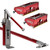 Level 5 Flat Box Set with Extension Handle includes a 10 in. standard flat box, 12 in. standard flat box, compound loading pump with filler, and a 62 in. extendable flat box handle in shiny red aluminum finish