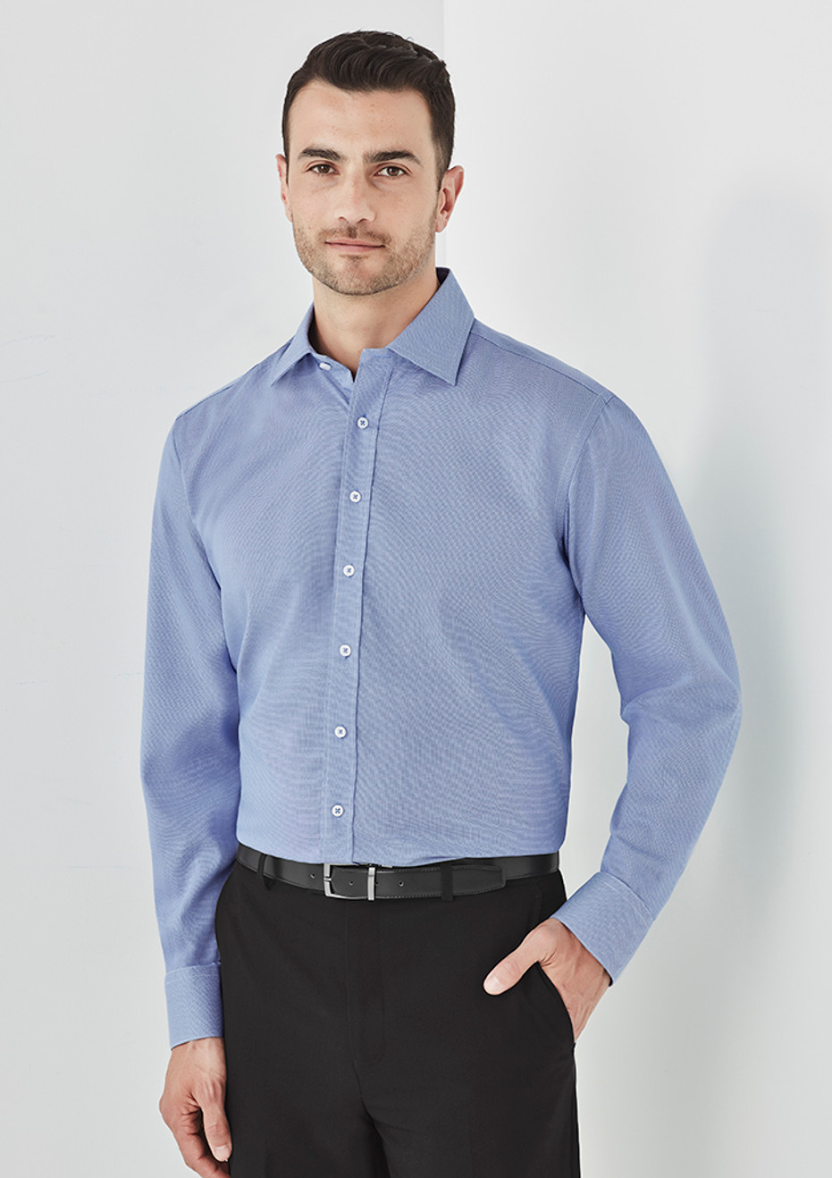 Biz Corporates 40320 MEN'S Hudson Long Sleeve Shirt | Available Colours: Dynasty Green, Melon, White, Patriot Blue