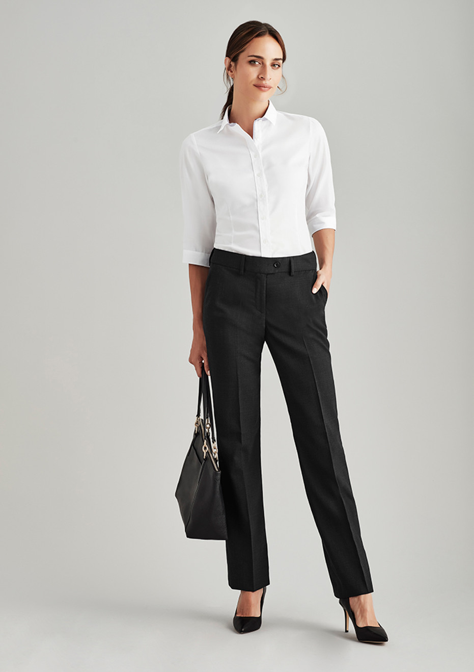 Biz Corporates 14015 Womens Adjustable Waist Pant | Available Colours: Black, Navy, Charcoal