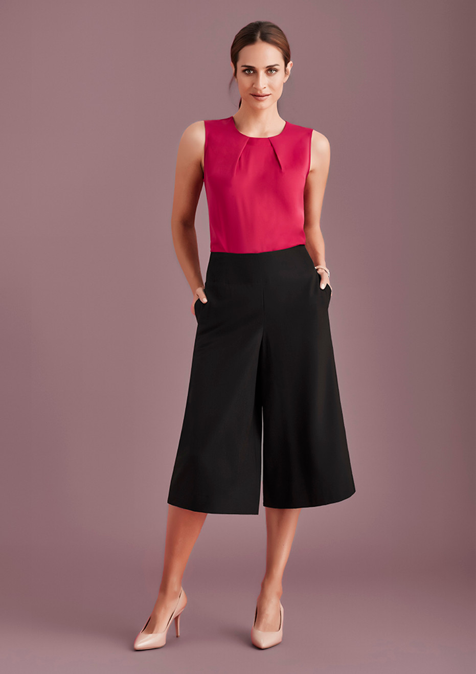 Biz Corporates 10728 Womens Mid-Length Culottes | Available Colours: Slate, Black, Marine