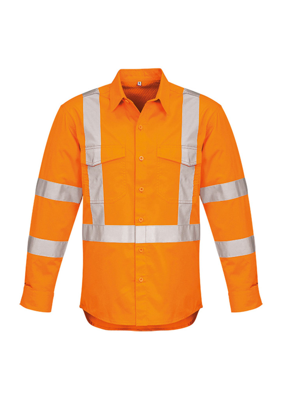 Syzmik ZW690 Mens Hi Vis X Back Taped Shirt | Available Colour: Orange