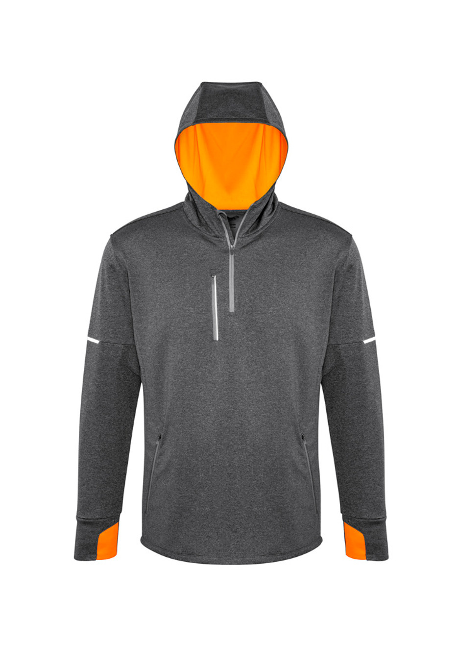 Biz Collection SW635M Mens Pace Hoodie | Available Colours: Grey/Fluoro Yellow, Grey/Fluoro Orange