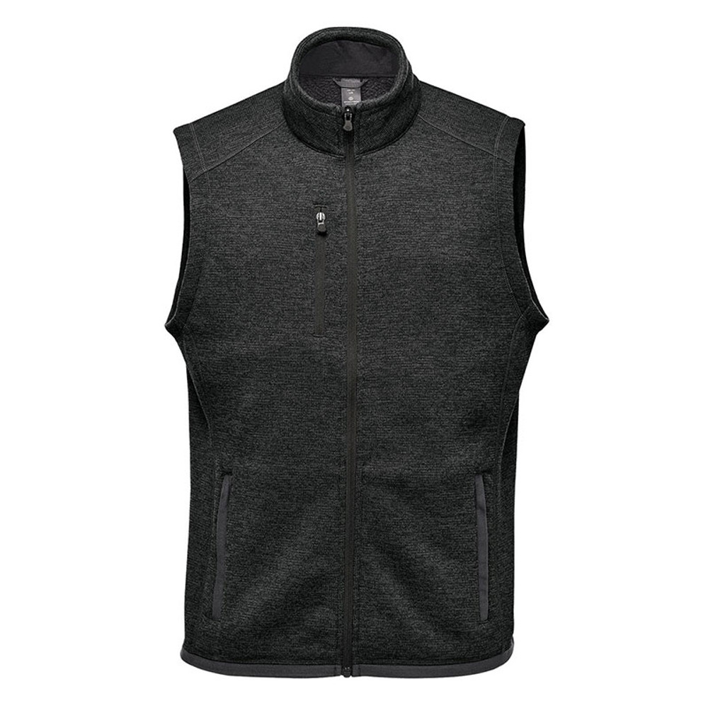 Pure Earth by STORMTECH™ Mens Avalante Full Zip Fleece Vest, available in Black Heather, Granite Heather, Navy Heather, Oatmeal Heather