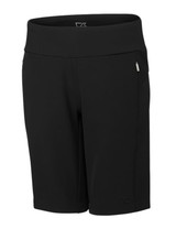 A black pull-on short featuring a sleek design, with pockets and a branded logo. Suitable for casual wear. A black pull-on short featuring a sleek design, with pockets and a branded logo. Suitable for casual wear.