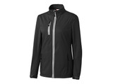A black softshell jacket for women featuring a zipped chest pocket and zippered side pockets. It has a sleek design and attractive detailing. A black softshell jacket for women featuring a zipped chest pocket and zippered side pockets. It has a sleek design and attractive detailing.