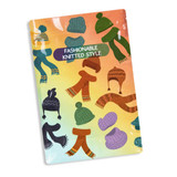 A foil stand-up pouch featuring a vibrant design with various knitted hats and scarves in different colours.