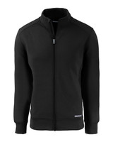A black full zip jacket with a high collar, featuring a logo on the side and a fitted design. A black full zip jacket with a high collar, featuring a logo on the side and a fitted design.