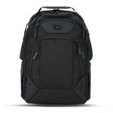 A black OGIO Renegade DNA backpack with multiple compartments and a sleek design. It features a logo on the front.