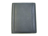 A4 leather compendium in black with a textured finish and a subtle logo on the cover. A4 leather compendium in black with a textured finish and a subtle logo on the cover.