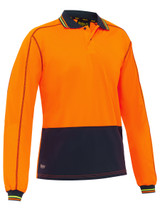 Bisley Workwear Orange/Navy Hi Vis Polyester Mesh Polo