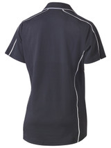 Bisley Workwear Charcoal Women's Cool Mesh Polo with Reflective Piping