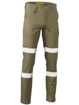 Bisley Workwear Khaki Taped Stretch Cotton Drill Cargo Pants