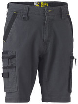Bisley Workwear Charcoal Flx & Move Stretch Utility Zip Cargo Short