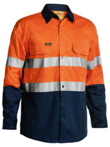 Bisley Workwear Orange/Navy Taped Hi Vis Cool Lightweight Shirt