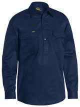 Bisley Workwear Navy Closed Front Cool Lightweight Drill Shirt