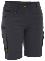 Bisley Workwear Charcoal Flx & Move Elastic Waist Cargo Short