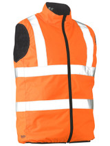 Bisley Workwear Orange Taped Hi Vis Reversible Puffer Vest