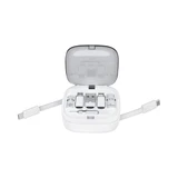 A retractable 60W fast charging and data cable set in a white case, featuring multiple connector types.