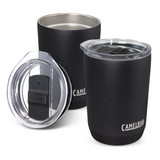 A drink bottle featuring a matte black exterior, stainless steel interior, and a clear lid with a slider. It has a logo. A drink bottle featuring a matte black exterior, stainless steel interior, and a clear lid with a slider. It has a logo.