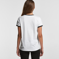 AS Colour 4053 Womens Wo's Ringer Tee | Available Colours: 
White-red, White-navy, White-black