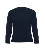 Eco Gear WEGMDP Womens Merino Detailed Vee Pullover | Navy, Black