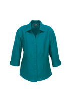 Biz Collection LB3600 Ladies Plain Oasis 3/4 Sleeve Shirt | Available Colours: Grape, Teal, Electric Blue, Cherry, Mid Blue, Black, White, Navy, Charcoal