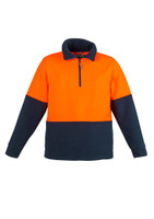 Syzmik ZT460 Hi Vis Half Zip Polar Fleece Jumper | Available Colours: Orange/Navy, Yellow/Navy
