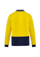 Syzmik ZH430 Mens Hi Vis Cotton Long Sleeve Polo | Available Colours: Yellow/Navy, Orange/Navy