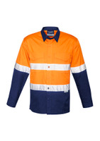 Syzmik ZW129 Mens Rugged Cooling Taped Hi Vis Spliced Shirt | Available Colours: Yellow/Navy, Orange/Navy, Orange/Charcoal, Yellow/Charcoal
