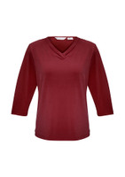 Biz Collection K819LT Ladies Lana 3/4 Sleeve Top | Available Colours: Silver, Cherry, Ink, Black, Fuchsia, Turquoise Blue