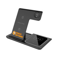 Promotional IT AR1055As Camden 3 in 1 Fast Wireless Charger and QC3.0 Adapter | Available Colours: Black