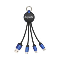 Promotional IT AR870 Atesso 3 in 1 Round Light Up Charge Cable | Available Colours: BLACK - Black (shell), Silver (frame), Black (cable), Silver (connector), White (LED), GOLD - Black (shell), Gold (frame), Black (cable), Gold (connector), White (LED), BLUE - Black (shell), Blue (frame), Black (cable), Blue (connector), Blue (LED), ORANGE - Black (shell), Translucent (frame), Black (cable), Orange (connector), Orange (LED), RED - Black (shell), Red (frame), Black (cable), Red (connector), Red (LED), GREEN - Green (shell), Green (frame), White (cable), Green (connector), White (LED), WHITE - White (shell), Silver (frame), White (cable), Silver (connector), Rainbow (LED), Blue PMS 293C, Green PMS 3425C, Orange PMS 171C, Red PMS 199C