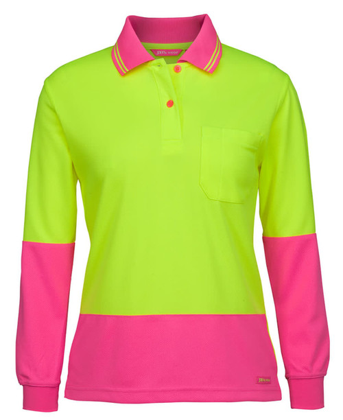 JB's Ladies Hi Vis L/S Comfort Polo Available in 1 Colour