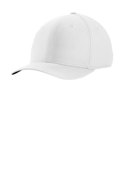 A white cap with a curved brim and a logo on the front. It features a classic design and is made for comfort. A white cap with a curved brim and a logo on the front. It features a classic design and is made for comfort.