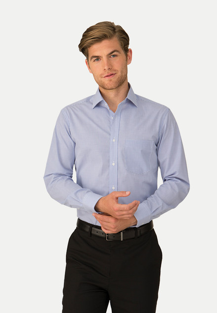 Shadow check 4182 business work shirt in Black