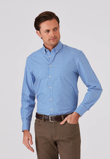 Gingham City Check long Sleeves Shirt in Premium cotton, natural stretch & slimmest fit. Explore adjustable cuffs in easy-care fashion.