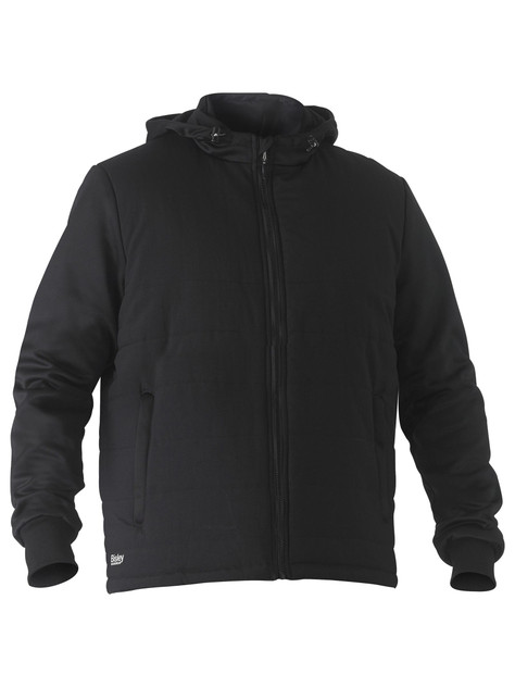 Bisley Workwear Black Flx & Move puffer Fleece Hooded Jacket