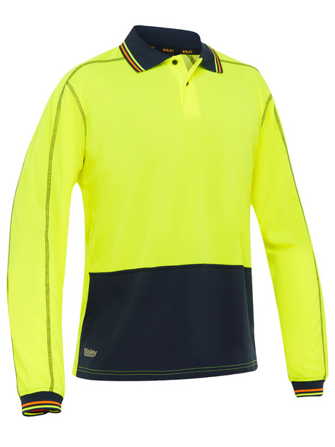 Bisley Workwear Yellow/Navy Hi Vis Polyester Mesh Polo