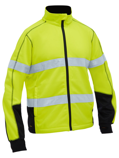 Bisley Workwear Yellow/Navy Men's Taped Hi Vis Zip Front Fleece