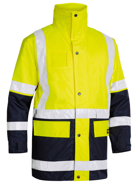 Bisley Workwear Yellow/Navy Taped 5 In 1 Rain Jacket