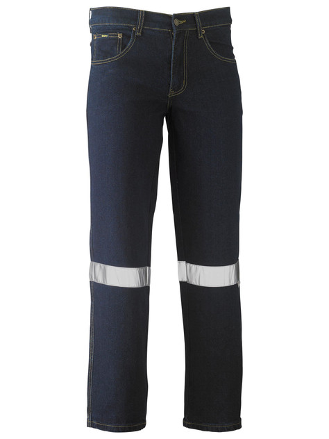 Bisley Workwear Navy Taped Rough Rider Stretch Denim Jean