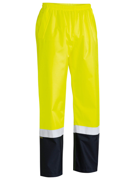 Bisley Workwear Yellow/Navy Taped Hi Vis Rain Shell Pants