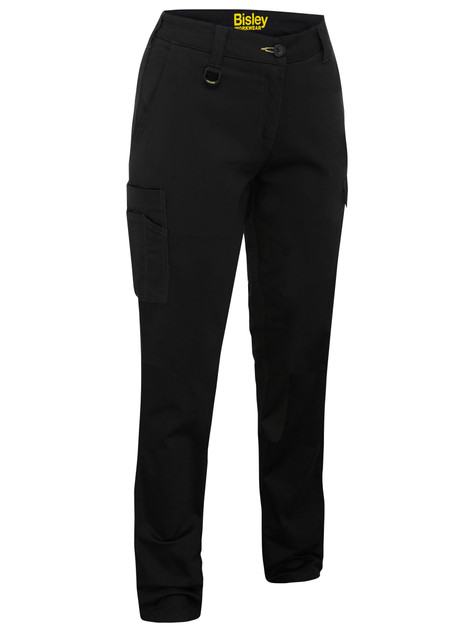 Bisley Workwear Black Women's Stretch Cotton Cargo Pants
