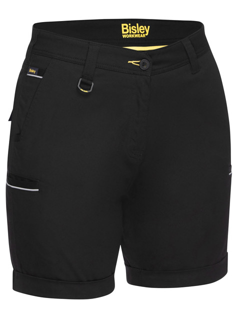 Bisley Workwear Black Women's Stretch Cotton Short