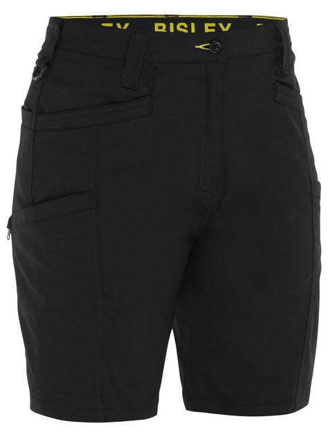 Bisley Workwear Black Women's X Airflow Stretch Ripstop Vented Cargo Short