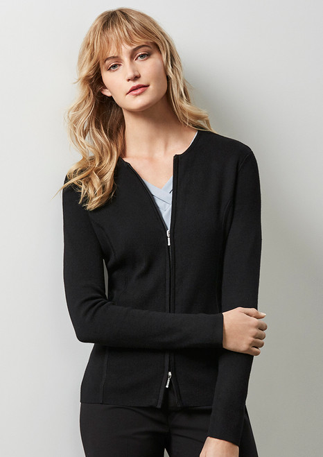 Biz Collection LC3505 Ladies 2 Way Zip Cardigan | Available Colours: Charcoal, Navy, Black