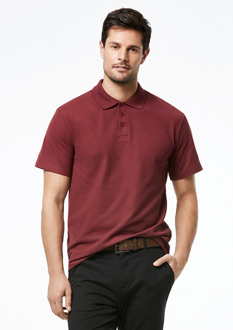 Biz Collection P400MS Mens Crew Polo | Available Colours Grey Marle, Cyan, Teal, Forest, Fuchsia, Purple, Red, Orange, White, Gold, Charcoal, Black, Navy, Kelly Green, Maroon, Spring Blue, Royal