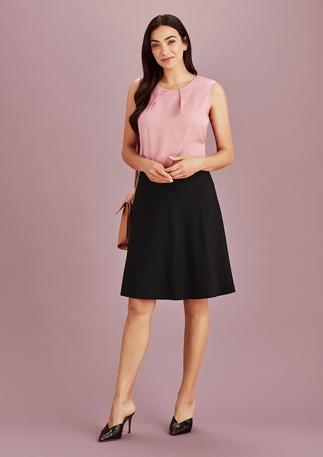Biz Corporates 20718 Womens Bandless Flared Skirt | Available Colours: Marine, Black, Slate