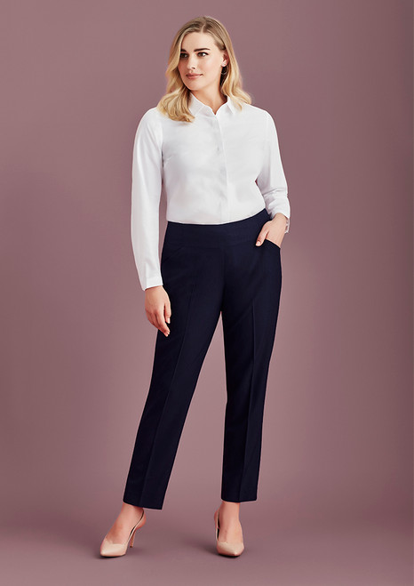 Biz Corporates 10721 Womens Bandless Slimline Pant | Available Colours: Marine, Slate, Black