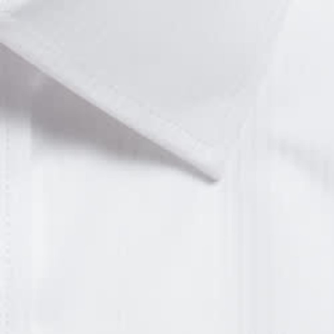 A button-up shirt in white, featuring a classic collar and textured fabric. Includes a logo.